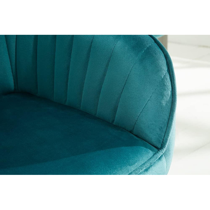 Стілець Riess-Ambiente Design Turin Velvet Turquoise з підлокітником Обіднє та конференц-крісло