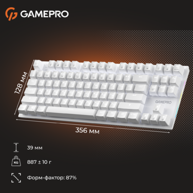 Дротова механічна клавіатура GamePro Genesis Joker (MK124W) 87% Red switches