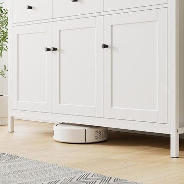 Білий комод-буфет FirFurd з 3 шухлядами та 3 дверцятами для кухні, вітальні, їдальні, 108x38x98,5 см, регульована полиця