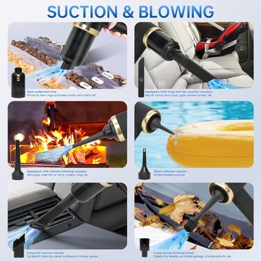 Бездротовий ручний пилосос MKKM для авто та дому, потужність 10000Па, акумулятор 4000mAh, циклонний фільтр для вологого та сухого прибирання, для шерсті тварин