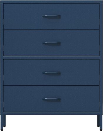 Металева комода Jan Nowak з шухлядами Carla | Комод-шафа для спальні, вітальні, дитячої кімнати | Стиль лофт | Комод з шухлядами, темно-синій | 80 x 101,5 x 40 см