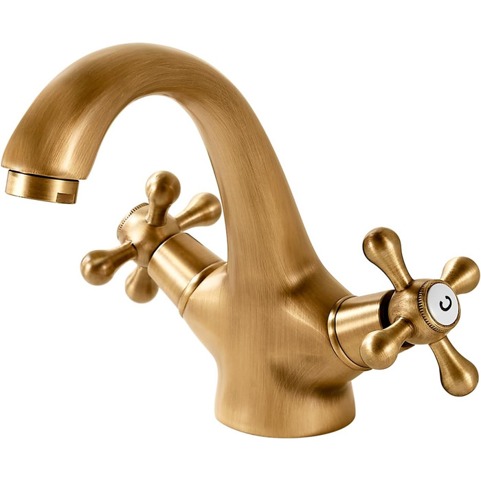 Змішувач для ванної кімнати з міді, ретро стиль, 2-вентильний, G3/8, для мийки, антична мідь