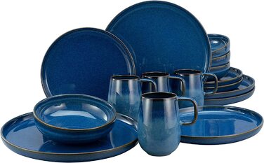 Набір посуду серії uno, набір тарілок з 12 предметів (комбінований сервіс з 16 предметів, Atlantico), 22979