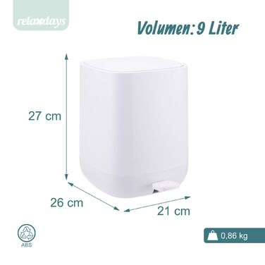 Відро для сміття Relaxdays, 9 літрів