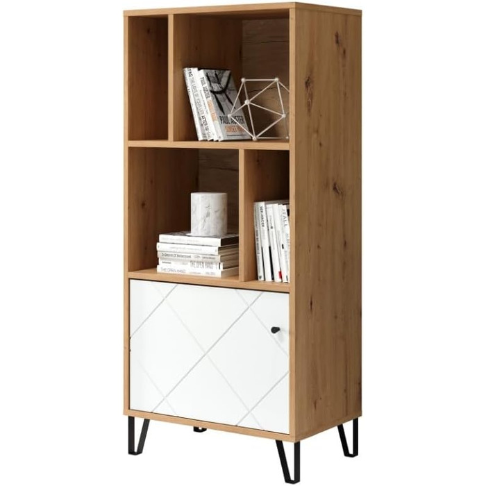 Trendteam Smart Living комод-тумба Trendteam Smart Living - комод-тумба з 2 дверцятами та 4 відділеннями, Artisan Eiche/Weiß, 63 x 136 x 40 см, з металевими ніжками