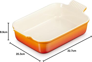 Форма для запікання Le Creuset прямокутна, 26 см, 2.4 л, кераміка, червона