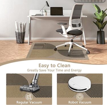 Килимок під офісний стілець 90x120 см, антиковзаючий, для дому, офісу, геймінгу та йоги, бежевий