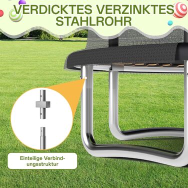 Батут JUMMICO вуличний з сіткою безпеки 183 см (чорний) - Комплект з аксесуарами для монтажу