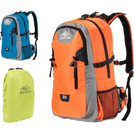 Туристичний рюкзак GEIGELSTEIN 35 літрів з дощовиком I рюкзак для активного відпочинку, походів, кемпінгу, альпінізму та подорожей, ідеальний розмір для ручної поклажі помаранчевий