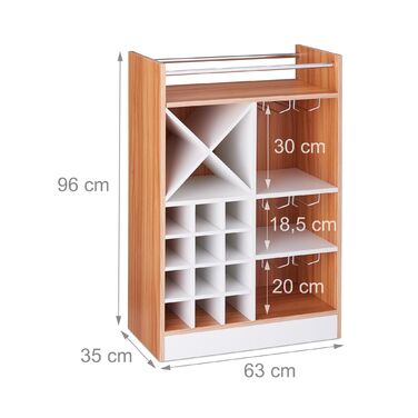 Великий винний стеллаж Relaxdays з тримачами для келихів