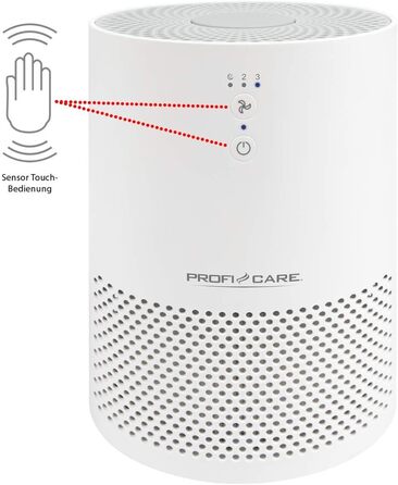 Повітряочисник ProfiCare® PC-LR 3075: для кімнат до 20 м², 2 фільтри, сенсорне керування