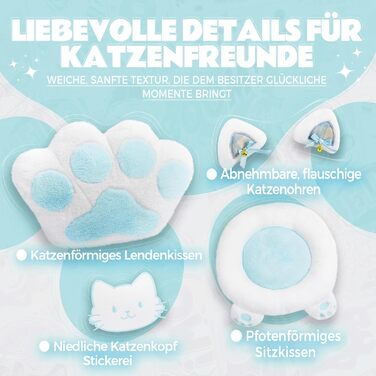 Ігровий крісло Dowinx з підніжкою, комфортний ігровий сідло для ПК, рожево-білий, для дорослих