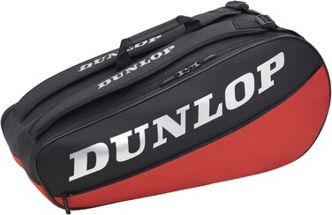 Спортивна Тенісна сумка Dunlop для дорослих унісекс 2021 CX Club з 6 ракетками (6 упаковок, чорний / червоний)