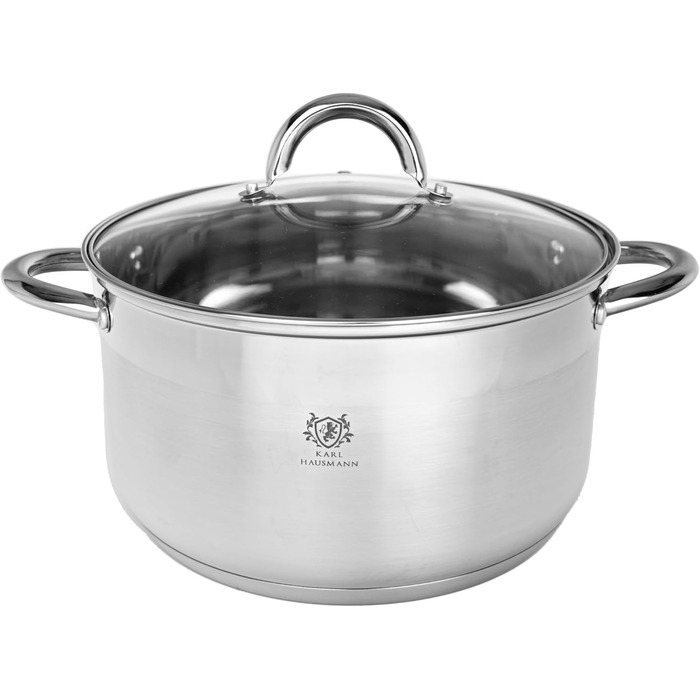Нержавіюча каструля Karl Hausmann 6L з кришкою (26 см) - для всіх плит, включаючи індукційні