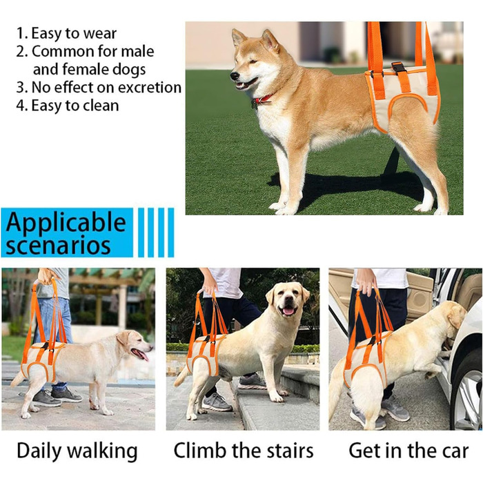 Переноска для собак зі слабкими задніми лапами (розмір L)