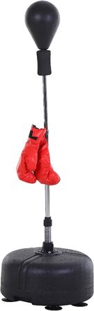 Набір для перфорації HOMCOM, Боксерський тренувальний набір, сумка для боксу з червоними рукавичками, регульована по висоті з поліуретану сталі поліетилену ø48 x H136-154 см