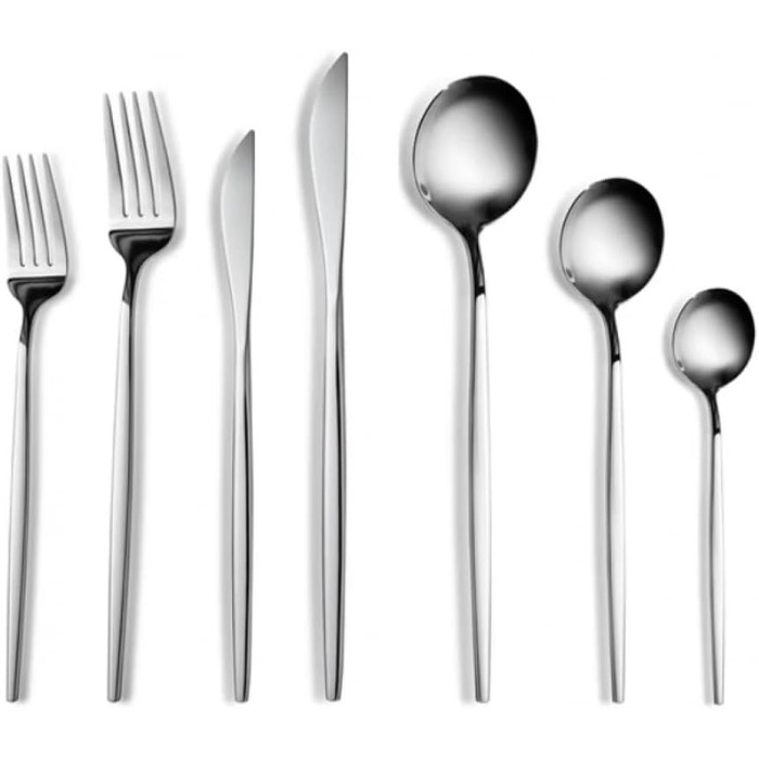 Набір столових приборів Karaca Elegance Orion Platin, 84 шт. (12 осіб), нержавіюча сталь, придатний для мийки посуду