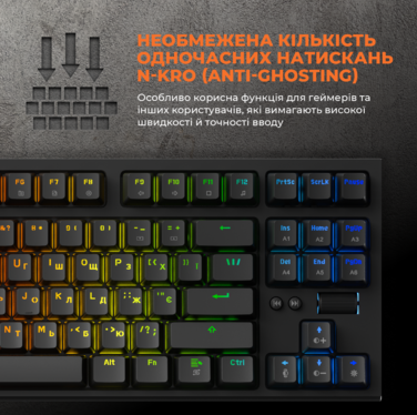 Дротова механічна клавіатура GamePro MK180B (Red) з Hot-Swap RGB Black