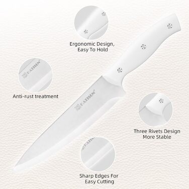 Набір ножів 15 предметів: ніжний блок з самозаточкою, набір кухонних ножів з нержавіючої сталі з ергономічними ручками, включаючи кухонний ніж, саторі та інші
