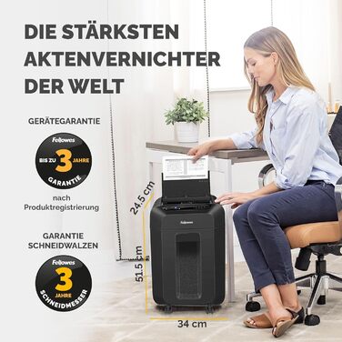 Fellowes AutoMax 90M: Шредер для документів, автоматичний, 90 листів, P4, тихий, 17 л
