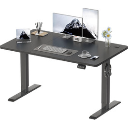 Регульований стіл Devoko, електричний, 120x60 см, чорний: стіл для стоячи та сидячи, з пам'яттю