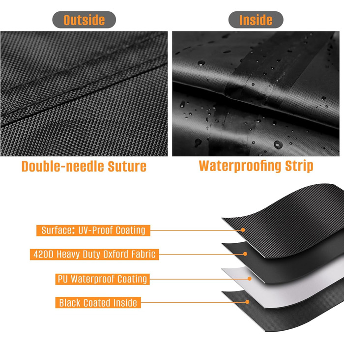 Захисний чохол для садово-патіо меблів, 250x250x90 см, водовідштовхуючий, стійкий до УФ-випромінювання, 420D, для вулиці