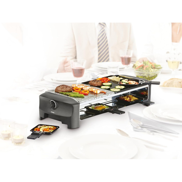 Кам'яна тарілка RACLETTE та тарілка для гриля на 8 осіб 2 шт. 221 см, 1400 Вт