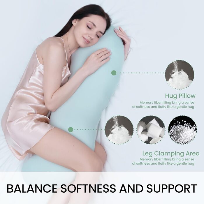 Ергономічна подушка для вагітних та сну на боці, комфортна подушка-боді для підтримки тіла