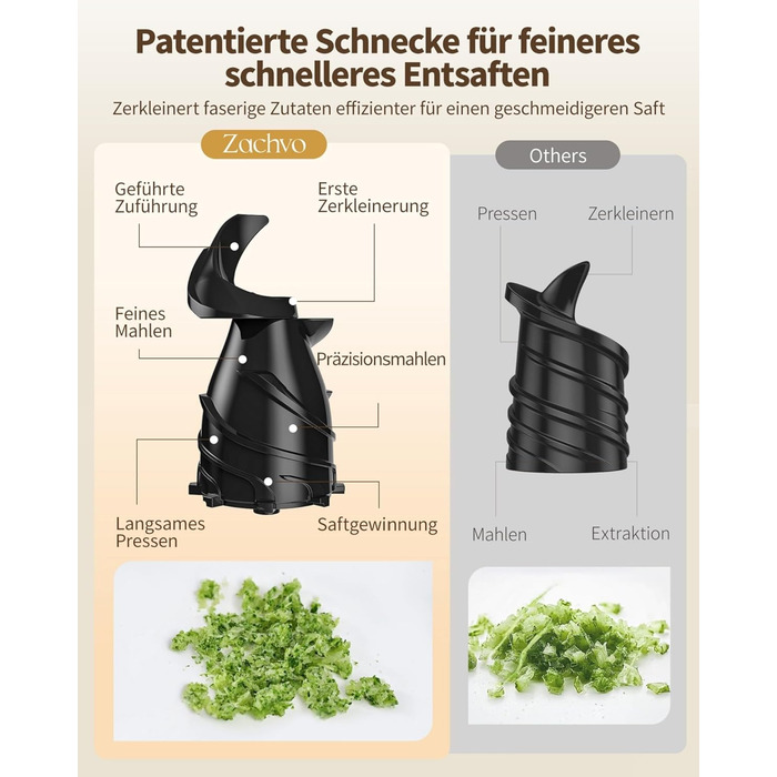 Шовковий відцентровий соковичавник для овочів та фруктів MP-802M XXL – Тест-переможець, 128 мм завантажувальний отвір, холодний віджим, 300W, висока вихідність соку, тихий та легкий у чищенні, для горіхового молока та фруктового морозива