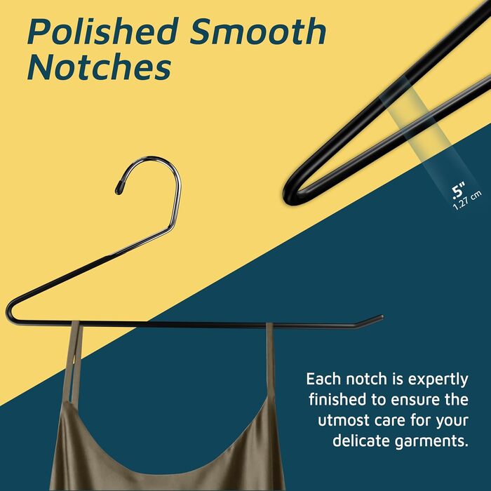 Набір для вішання штанів Lifemaster з металу, чорний, 50 шт.