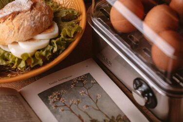 Електричний яйцеварка Adler AD 4486 на 8 яєць, 800 Вт, срібно-чорний колір