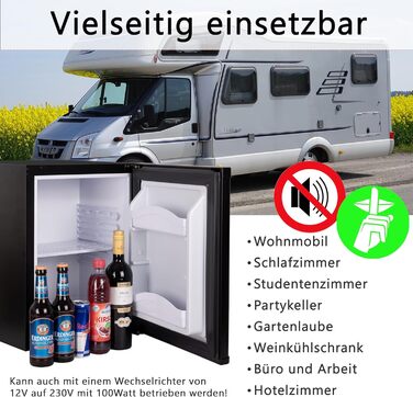 Міні-холодильник 28 літрів: безшумний, з замком, для вина, з підсвіткою, дверцята відкриваються з обох сторін
