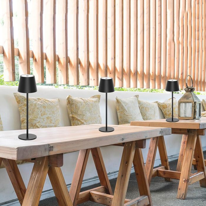 Акумуляторна LED-лампа Antela настільна бездротова диммерна IP44, 3000K/4000K/5000K, металева, для дому/відкритих просторів, 2 шт.