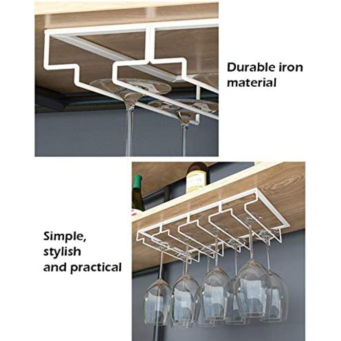 Тримач для келихів YunNasi металевий тримач для келихів тримач для келихів під шафою з гвинтами стійка для келихів для підвішування f