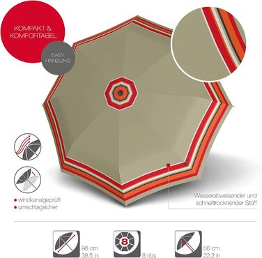 Складна парасолька Knirps T.200 Duomatic - відкриття-закриття-автоматичний, складний, штормонепроникний, вітрозахисний (94 см, Grace Sand)