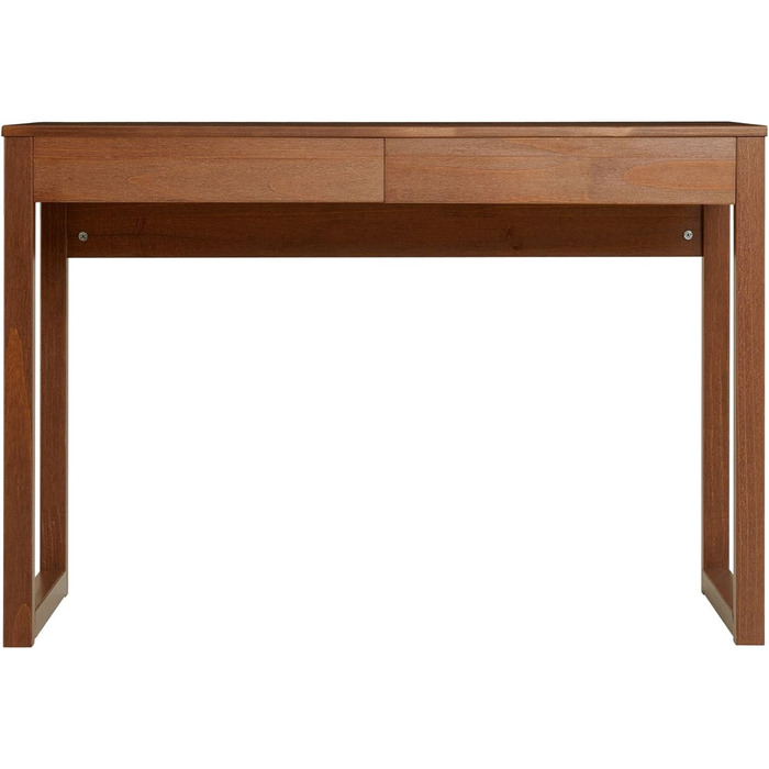 Письмовий стіл IDIMEX NOAH з каштана з масиву дерева, консольний стіл з сосни з 2 ящиками, вузький дерев'яний офісний стіл з висувними ящиками, скандинавський дизайн