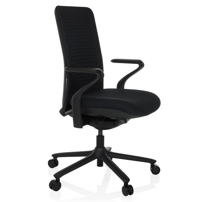Офісне крісло VERVIO з 3D-сіткою на спинці / тканинний сидіння, чорний колір, hjh OFFICE