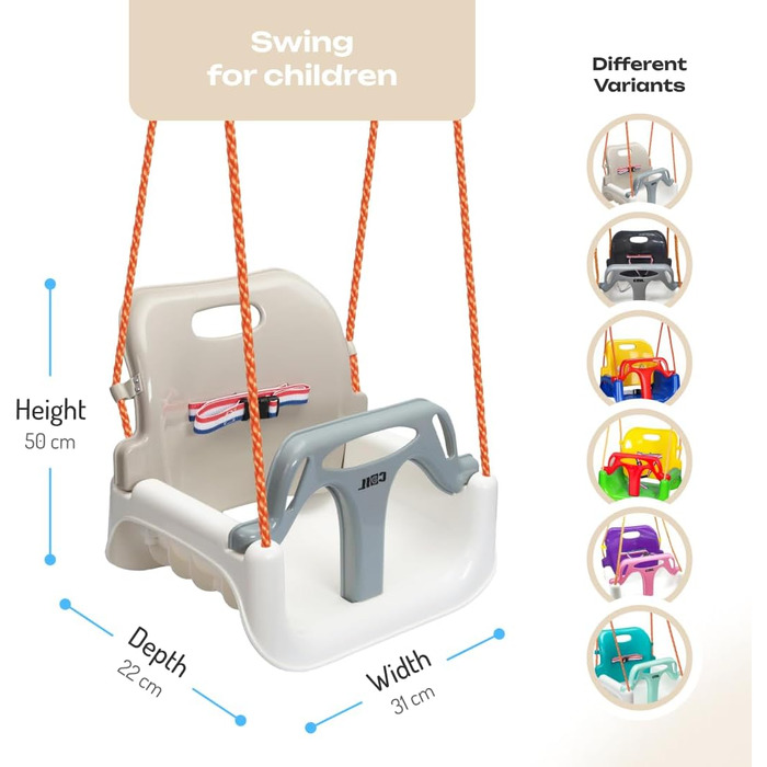 Дитяча гойдалка COIL 3-в-1 для дому та вулиці з регульованою спинкою
