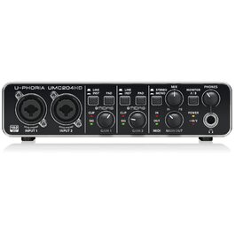 Аудіоінтерфейс Behringer U-PHORIA UMC204HD 2x4, USB, 24-біт/192 кГц, з мікрофонними підсилювачами Midas