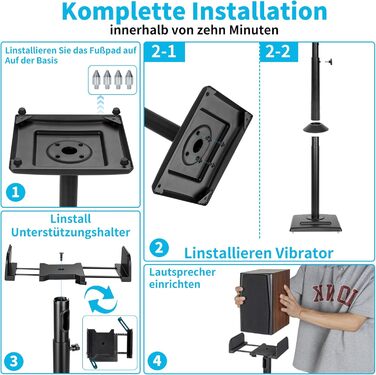 Підставка для колонок OUUTMEE, пара, до 10 кг, з кабелеуправлінням, регулювання висоти, сумісна з багатьма моделями