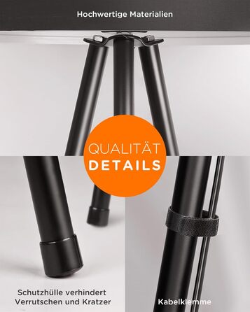 Світлодіодна підлогова лампа Tomons з димером, чорна. Сучасна торшер на тринозі з металу для вітальні та спальні, лампа для читання