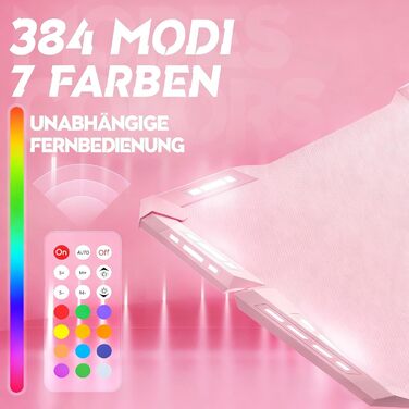 Ігровий стіл YRHome з RGB-підсвічуванням та підставкою для навушників та стаканом. Білий (120x60x75см, Рожевий)