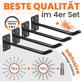 Набір кріплень для шин на стіну JK Trade® (4 шт.) з комплектом шурупів та дюбелів, для автомобілів, легкосплавних дисків, 40 кг, чорний V1