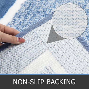 М'який килимок для ванної кімнати Pauwer, комплект з 3 шт., мікрофібра, вбираючий, антиковзаючий, синій (45x65 + 45x120 + 50x60 см)