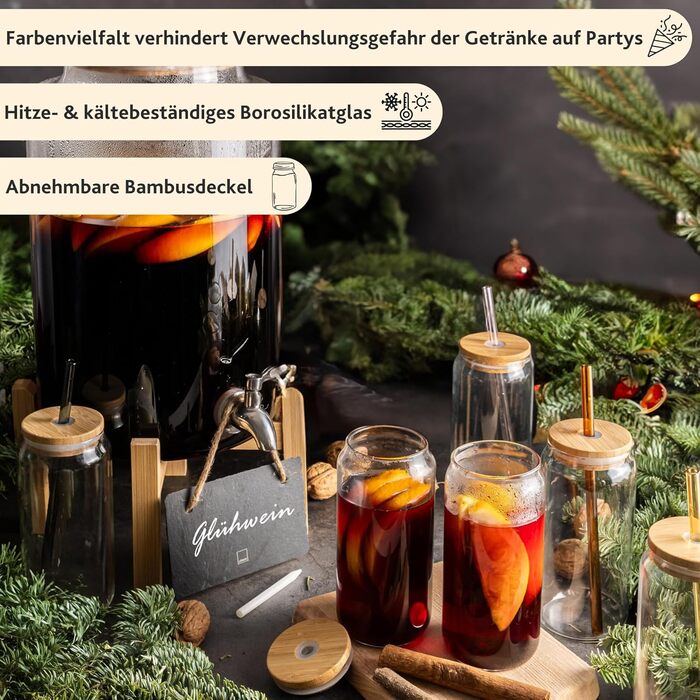 Скляна графиня SÄNGER London 1.15 л сірого кольору з ручкою, для води та крижаного чаю, миється в посудомийній машині