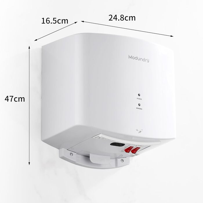 Компактний автоматичний електричний сушар для рук настінний для дому та комерційних приміщень (білий)