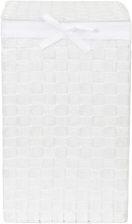 Кошик для білизни RAN6892 Stan з кришкою, ручками, плетіння, металевий каркас, знімний льняний вкладиш, 30 x 30 x 50 см, колір шоколадний