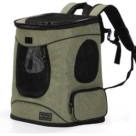 Рюкзак для собак Petsfit рюкзак для кішок рюкзак для кішок собак цуценят, складаний рюкзак для домашніх тварин проста взаємодія з домашнім тваринам з ременем безпеки і застібкою-блискавкою з захистом від відкривання для піших прогулянок і подорожей (сніжно-зелений)