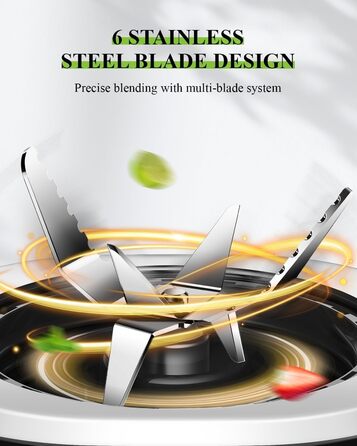 Шардор Стаціонарний міксер, блендер для смузі з 6 лезами з нержавіючої сталі, 2 швидкості та функція P-Turbo, 700 Вт, 1,25 л скляний глечик