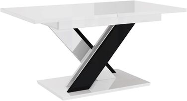 Обідній стіл Meble Inox Bronx розсувний, білий глянцевий (140-180x80x75 см)
